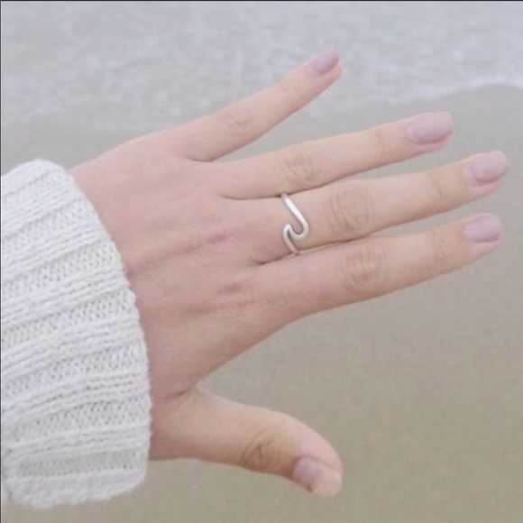BOGO50% Silver Beach Wave Trendy Ring - Picture 3 of 7